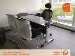 ESCRITORIOS DE VIDRIO EN L